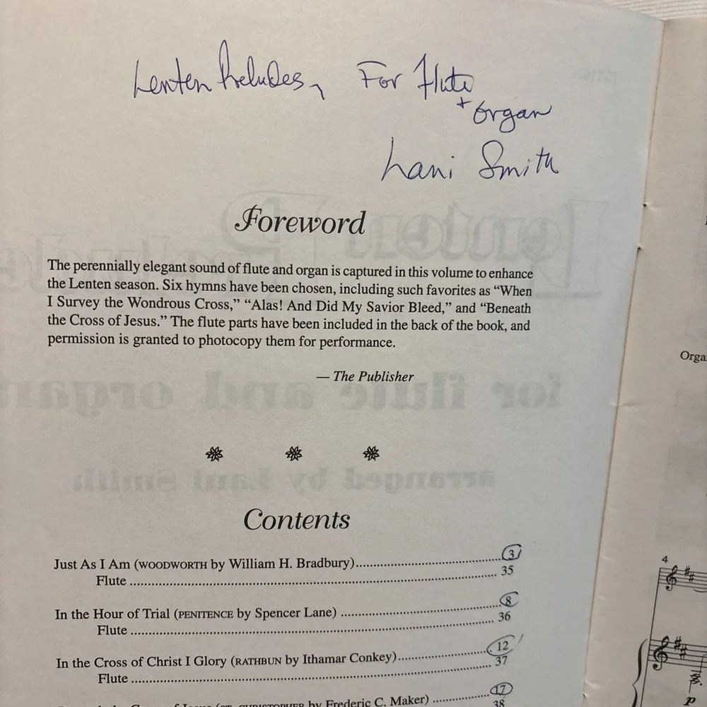 Lenten Preludes for Flute and Organ Various Arranged by Lani Smith